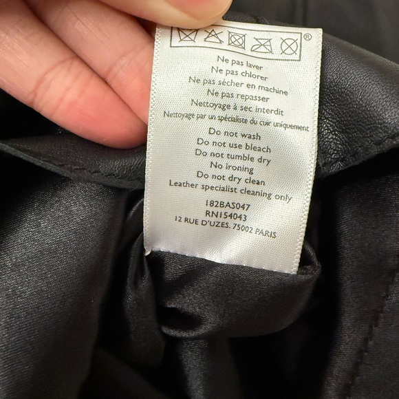 EUC Sezane jupe cuir Black Leather Skirt - Picture 8 of 10